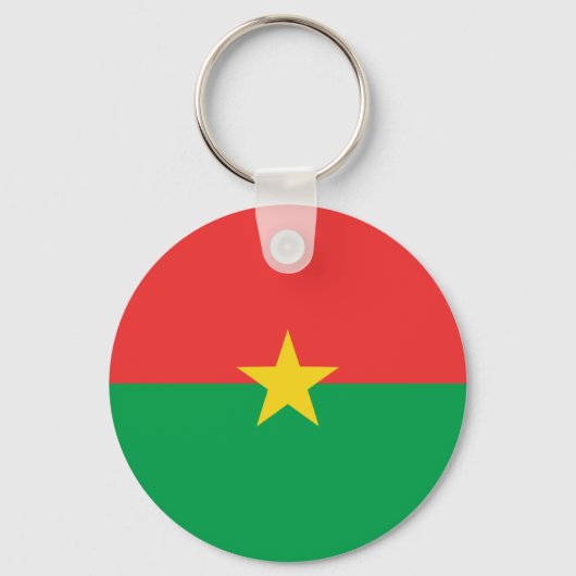 Burkina Faso Fisheye Flag Sleutelhanger (Voorkant)