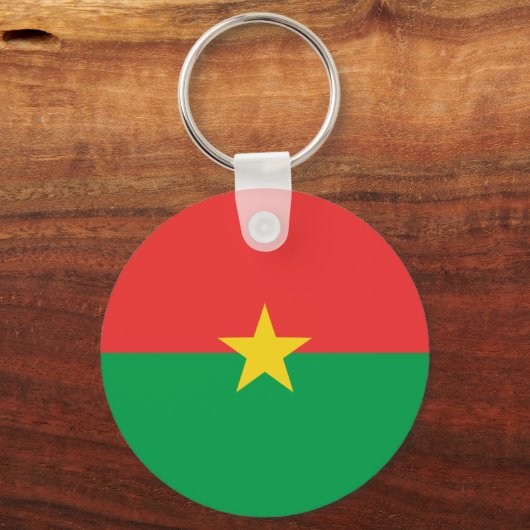 Burkina Faso Fisheye Flag Sleutelhanger (Voorkant)