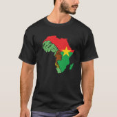Burkina Faso Flag Africa Kaart Eetnisch erfgoed Zw T-shirt (Voorkant)