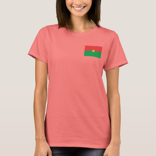 Burkina Faso Flag and Map dk T-Shirt (Voorkant)
