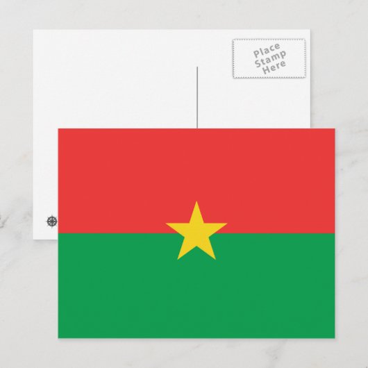 Burkina Faso Flag Briefkaart (Voorkant / Achterkant)
