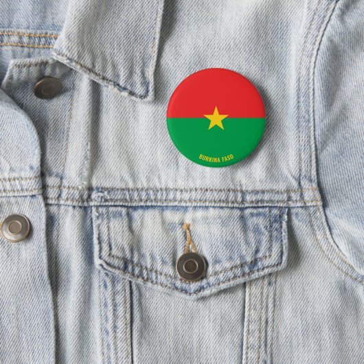Burkina Faso Flag Cute Patriotic Ronde Button 5,7 Cm (In situ)