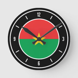 Burkina Faso Flag Elegant Ronde Klok