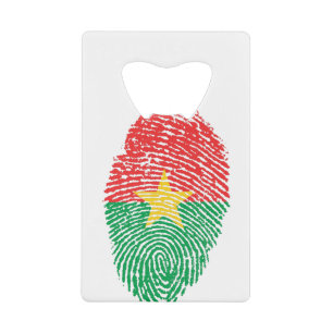 Burkina Faso Flag Fingerprint Country Pride Creditkaart Flessenopener