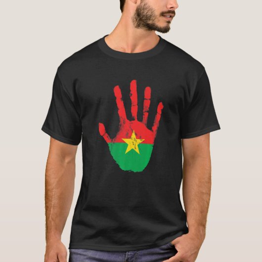 Burkina Faso Flag Hand Proudly Burkiner T-shirt (Voorkant)