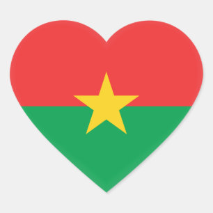 Burkina Faso Flag Hart Sticker