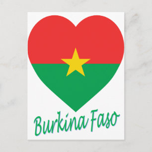 Burkina Faso Flag Heart Briefkaart