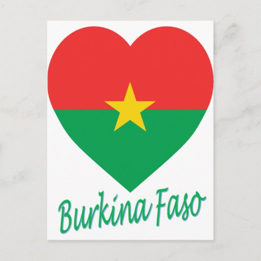 Burkina Faso Flag Heart Briefkaart (Voorkant)