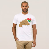 Burkina Faso Flag Heart en Map T-Shirt (Voorkant volledig)