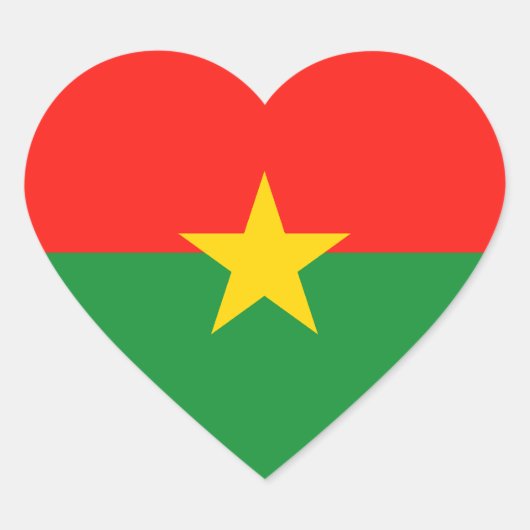 Burkina Faso Flag Heart Sticker (Voorkant)