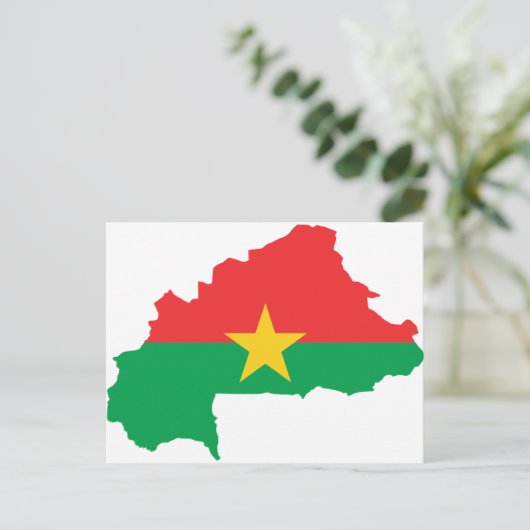 Burkina Faso Flag map BF Briefkaart (Staand voorkant)