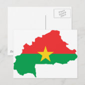 Burkina Faso Flag map BF Briefkaart (Voorkant / Achterkant)