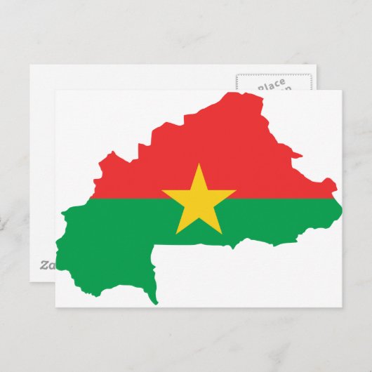 Burkina Faso Flag map BF Briefkaart (Voorkant / Achterkant)