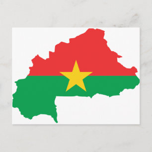 Burkina Faso Flag map BF Briefkaart