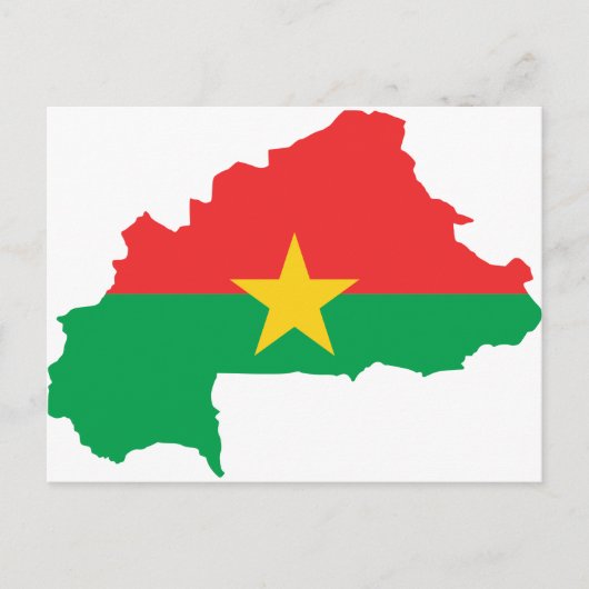 Burkina Faso Flag map BF Briefkaart (Voorkant)