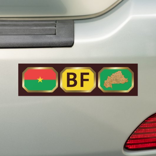 Burkina Faso Flag Map Code Bumpersticker (Op auto)