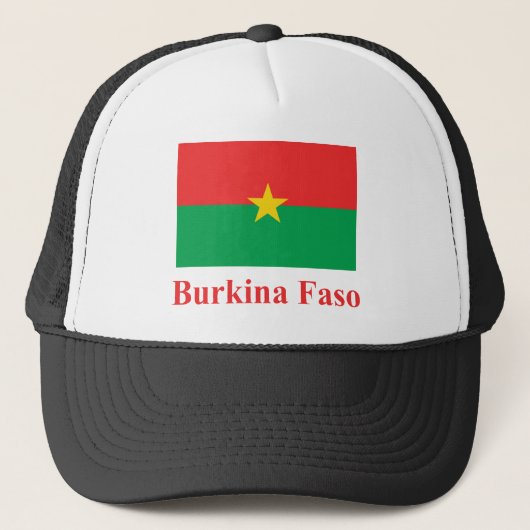 Burkina Faso Flag met naam Trucker Pet (Voorkant)