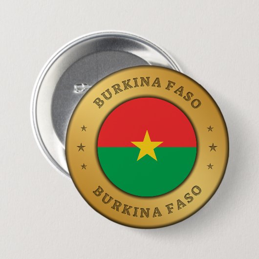 Burkina Faso Flag Ronde Button 7,6 Cm (Voorkant /achterkant)