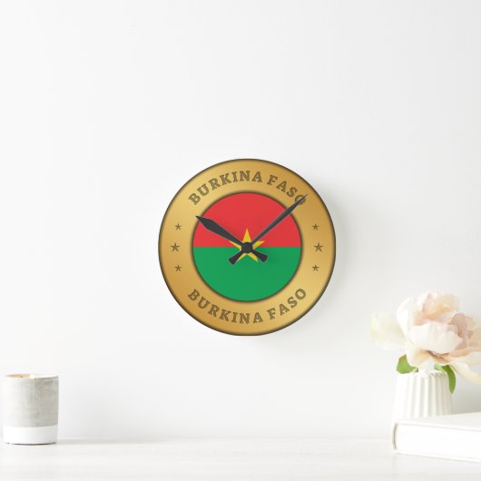 Burkina Faso Flag Ronde Klok (Huis)