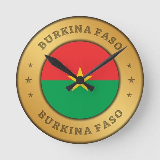 Burkina Faso Flag Ronde Klok (Voorkant)