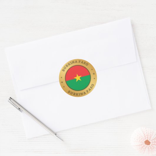Burkina Faso Flag Ronde Sticker (Envelop)