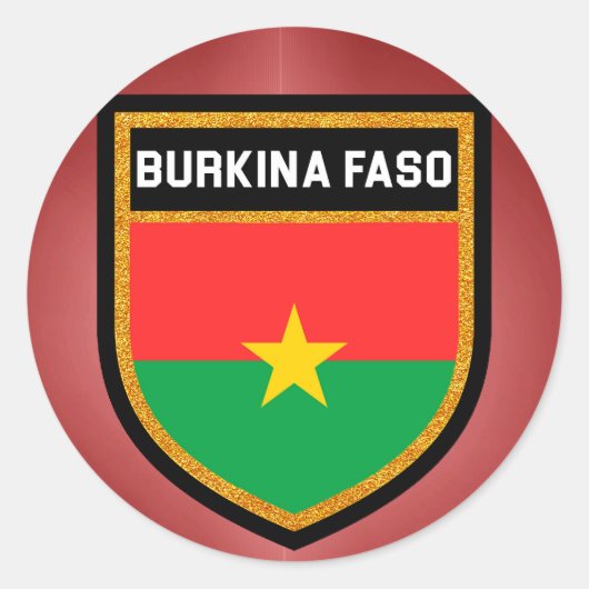 Burkina Faso Flag Ronde Sticker (Voorkant)