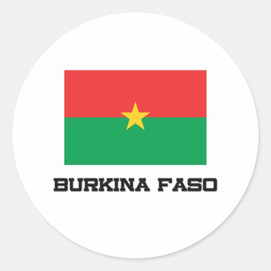 Burkina Faso Flag Ronde Sticker (Voorkant)
