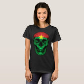 Burkina Faso Flag Skull Burkinabé Roots Proud Patr T-shirt (Voorkant volledig)