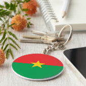 Burkina Faso Flag Sleutelhanger (Zijkant)