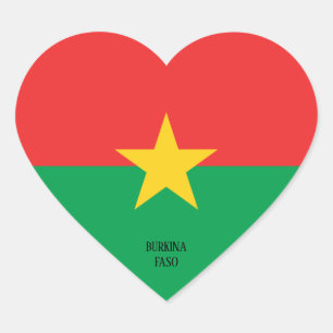 Burkina Faso Flag Splendid Patriotic Hart Sticker
