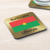 Burkina Faso Flag+Text Onderzetter (Linkerzijde)