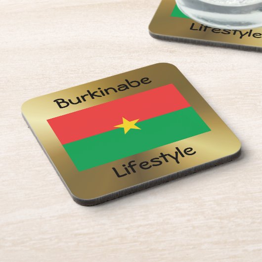 Burkina Faso Flag+Text Onderzetter (Linkerzijde)