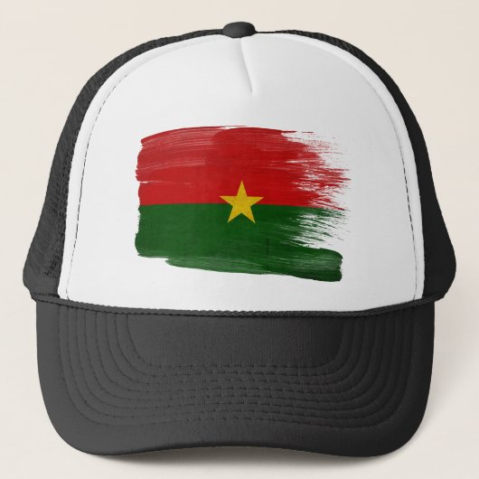 Burkina Faso Flag Trucker Hat Trucker Pet (Voorkant)