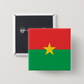 Burkina Faso Flag Vierkante Button 5,1 Cm (Voorkant /achterkant)