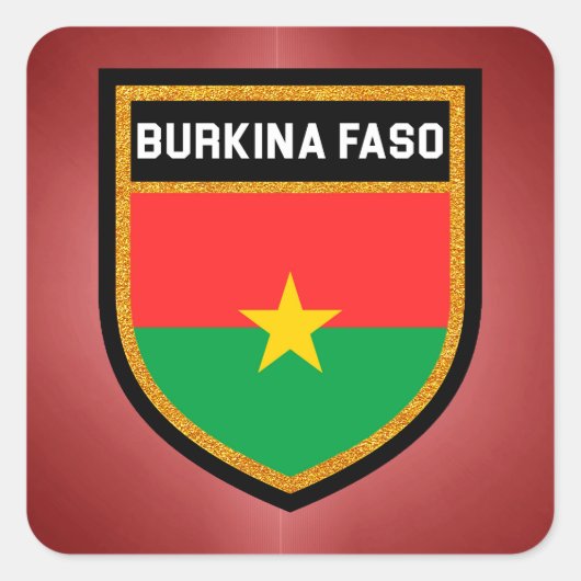 Burkina Faso Flag Vierkante Sticker (Voorkant)