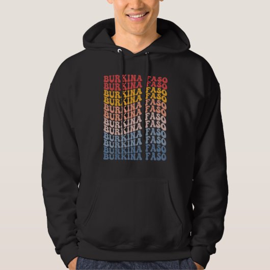 Burkina Faso Groovy Retro Burkinabé Hoodie (Voorkant)