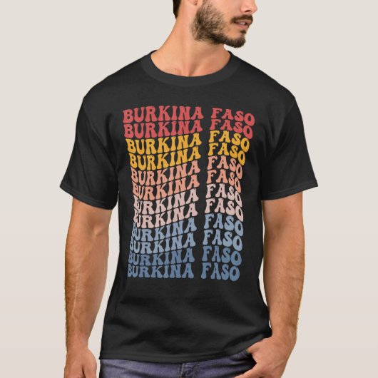 Burkina Faso Groovy Retro Burkinabé T-shirt (Voorkant)