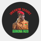 Burkina Faso- Ibrahim Traoré Thomas Sankara Ronde Sticker (Voorkant)