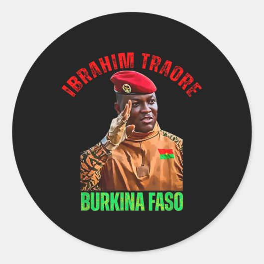 Burkina Faso- Ibrahim Traoré Thomas Sankara Ronde Sticker (Voorkant)