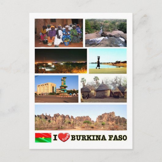 Burkina Faso - Ik hou van - Briefkaart (Voorkant)