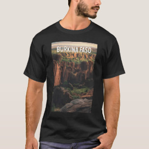 Burkina Faso Illustratie Reizen Art Vintage T-shirt