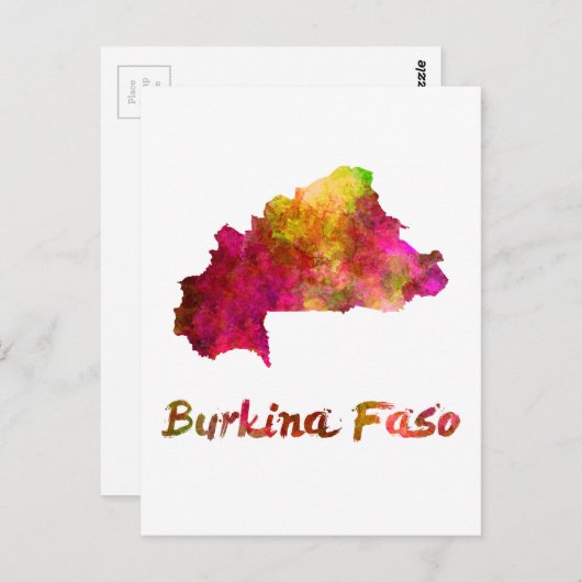 Burkina Faso in waterverf 2 Briefkaart (Voorkant / Achterkant)