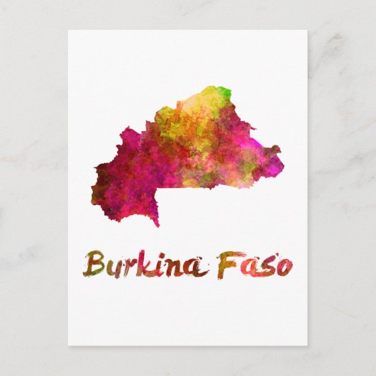 Burkina Faso in waterverf 2 Briefkaart (Voorkant)