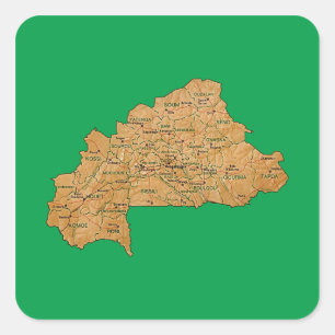 Burkina Faso Kaart Sticker