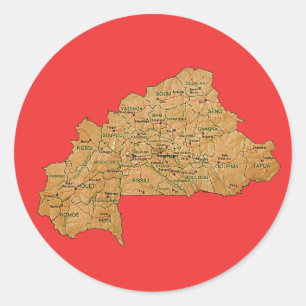 Burkina Faso Kaart Sticker