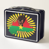 Burkina Faso kaart, vlag en revolutie vuist (Voorkant)