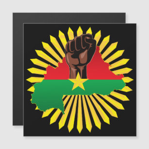 Burkina Faso kaart, vlag en revolutie vuist
