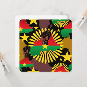 Burkina Faso kaart, vlag en revolutie vuist