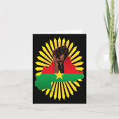 Burkina Faso kaart, vlag en revolutie vuist (Voorkant)