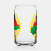 Burkina Faso kaart, vlag en revolutie vuist Blikvorm Glas (Rechts)
